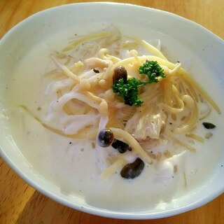 きのこのクリームうどん(糖質オフ麺)